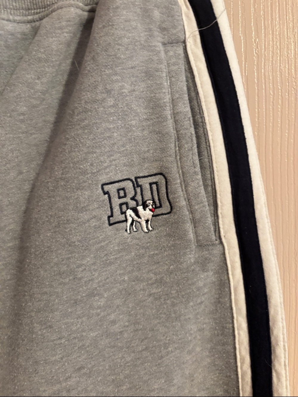 Big Dogs Gray Sweatpants with Black & White Side Stripes - Picture 2 of 3